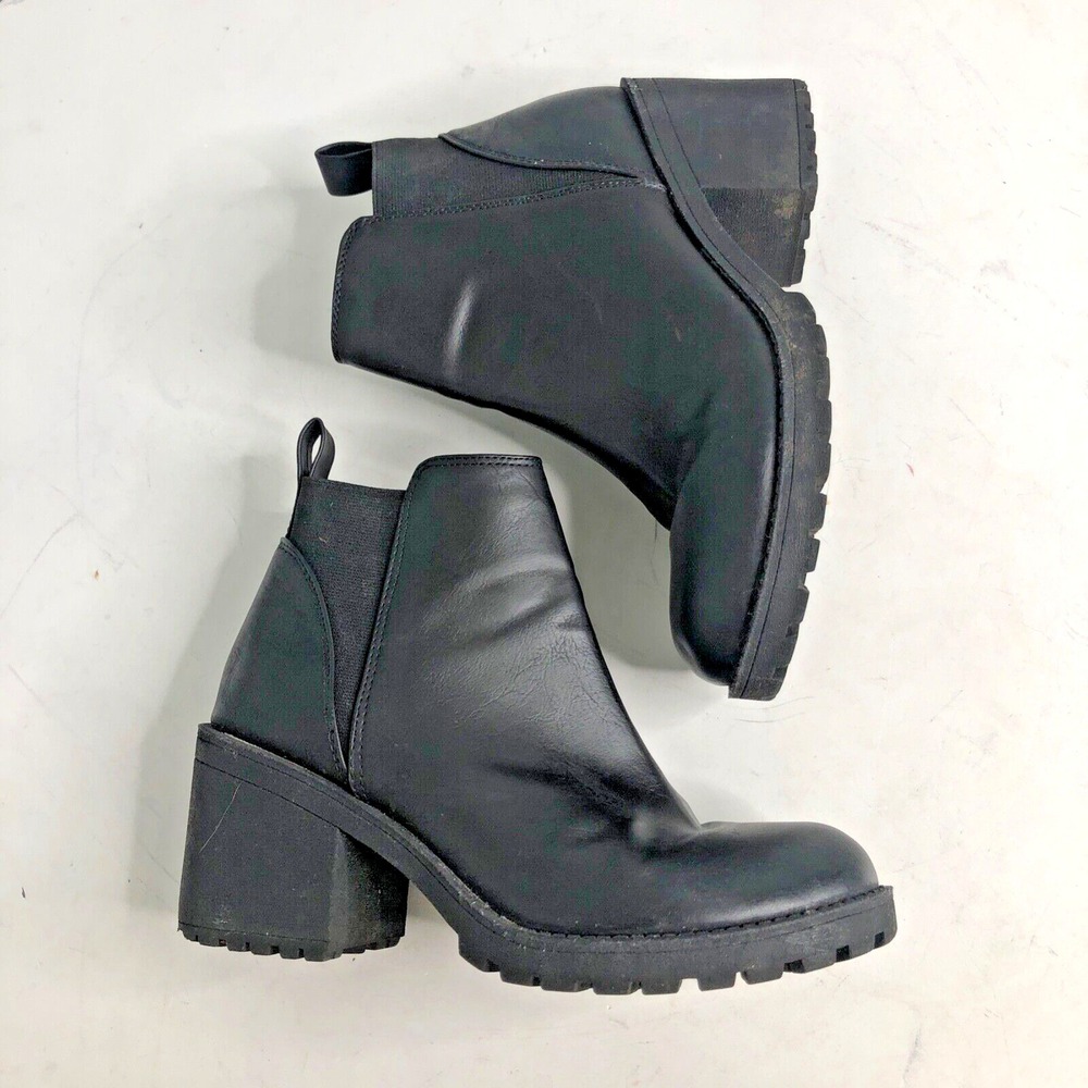Dirty Laundry Lido Women's Ankle Chelsea Boots Black‎ Size 8M Chunky Retro